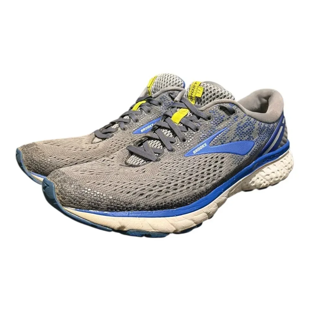 Brooks Men’s Ghost 11 Size 12 D Gray Blue Running Sneakers 1102881D006 Athletic